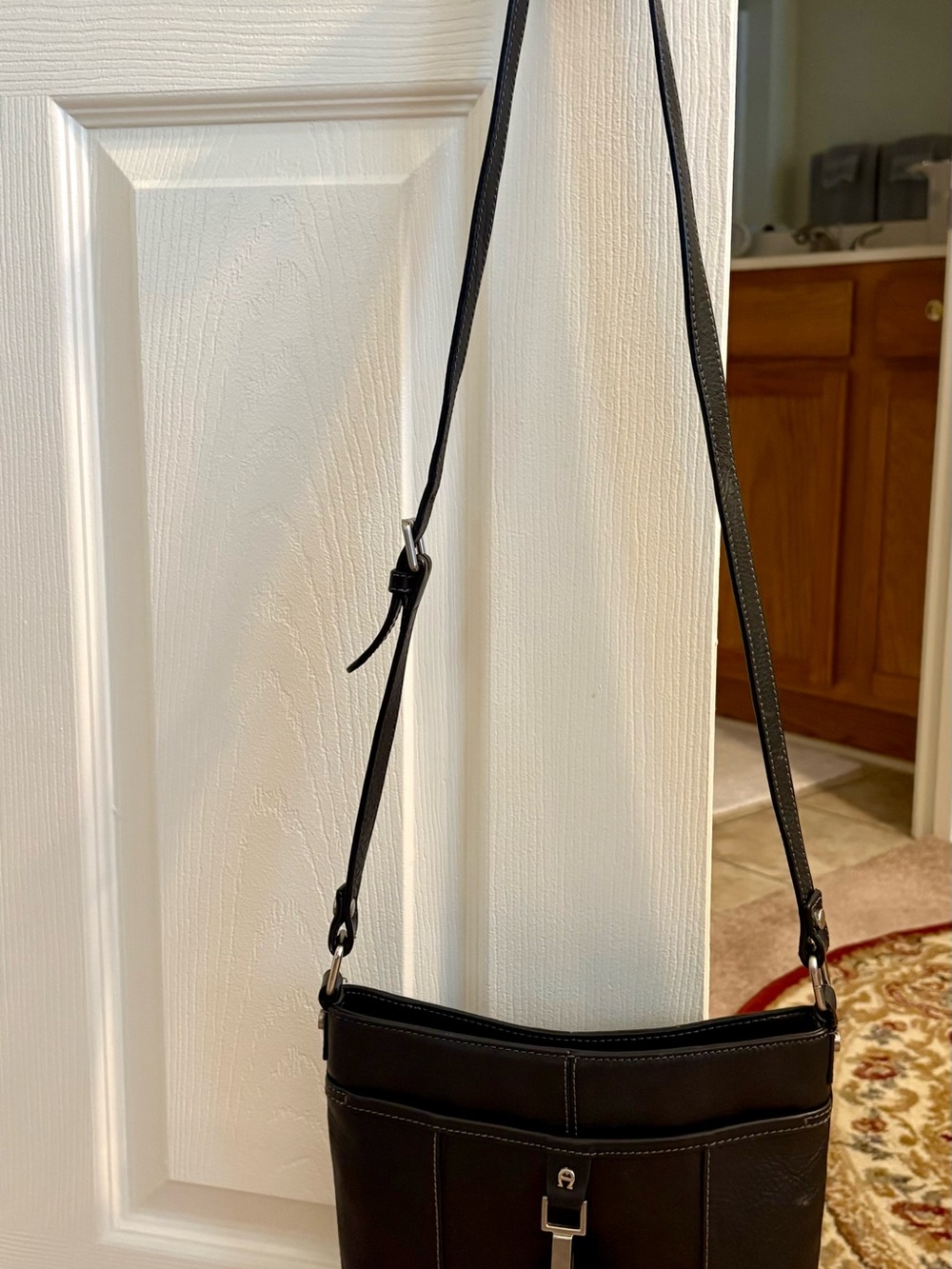 Etienne Aigner Black Leather Crossbody Bag